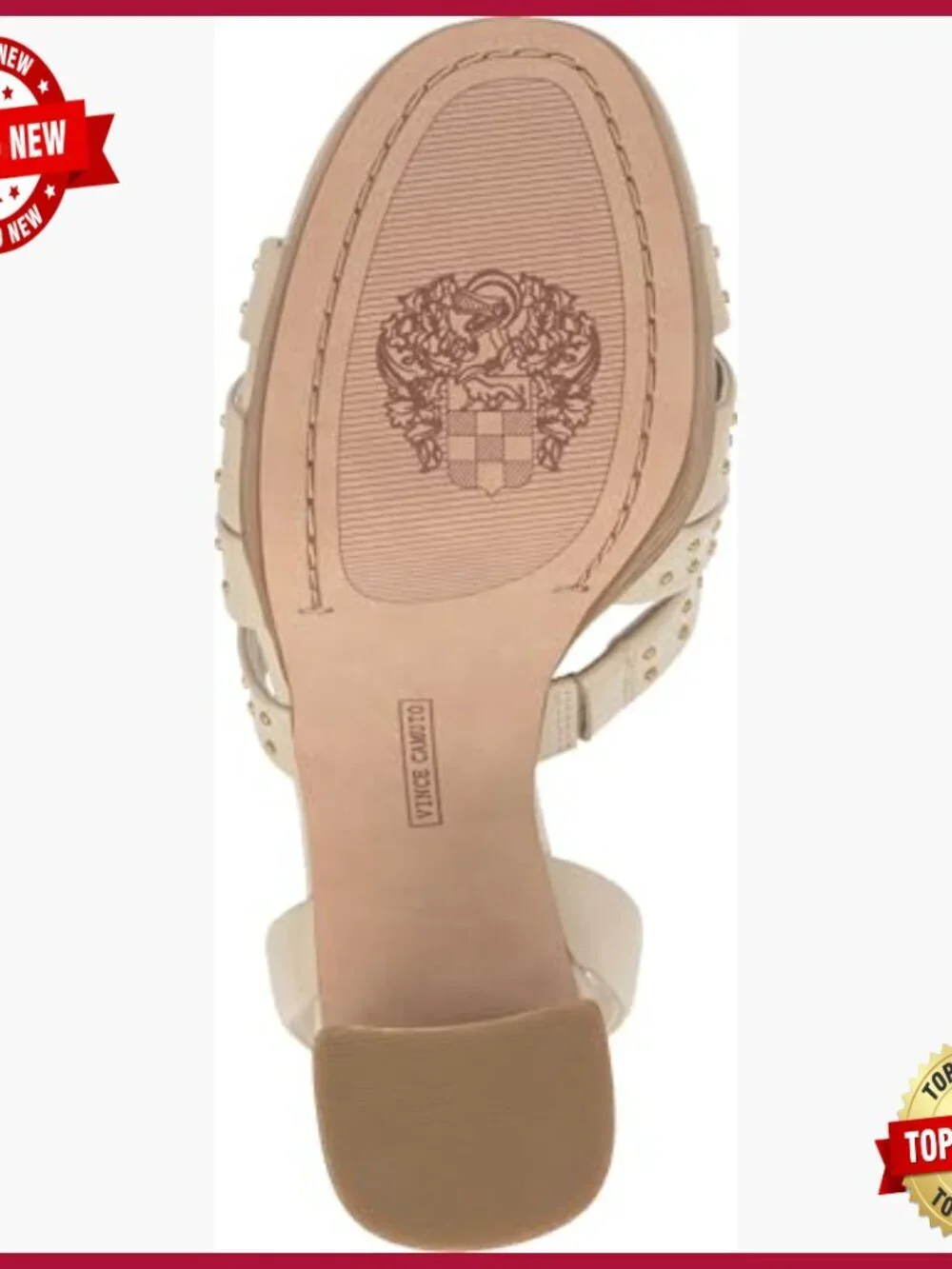Platform Sandal with T-Strap and Stacked Heel - Open Toe, Buckle Closure